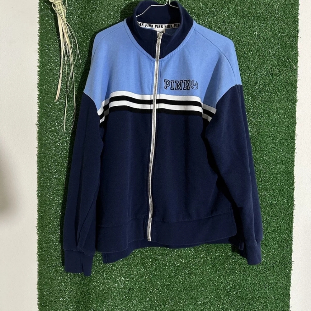 Victoria’s Secret PINK Full Zip Sweatshirt Jacket Blue Womens Medium